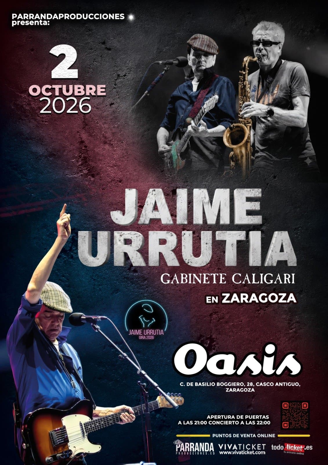 Cartel de Jaime Urrutia en Sala Oasis