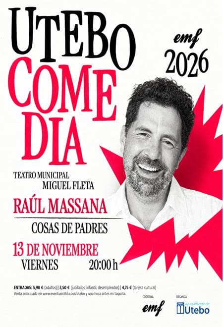 Cartel de «Cosas de Padres», con Raúl Massana, en Utebo