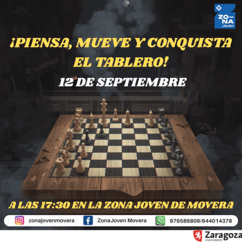 Cartel de Jaque Mate: Piensa cada jugada, conquista el tablero.