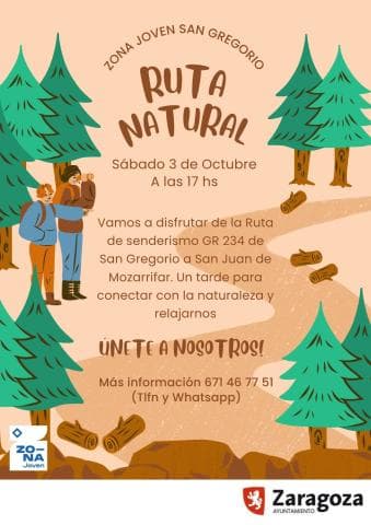 Cartel de Paseo Natural San Gregorio - San Juan de Mozarrifar