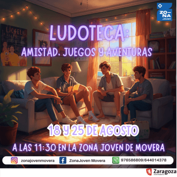Cartel de Ludoteca: Amistad, juegos y aventuras