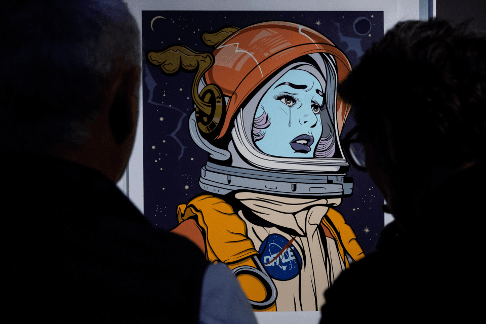 Cartel de VISITAS GUIADAS. Comic in Contemporary Art. Iconos, mito y narrativa.