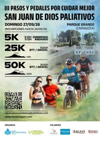 Cartel de III Pasos y pedales por cuidar mejor San Juan de Dios Paliativos