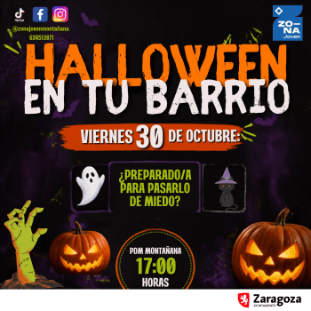 Cartel de Halloween en tu Barrio