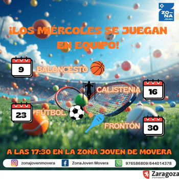 Cartel de ¡Los miércoles se juegan en equipo!