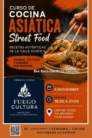 Cartel de Experiencia Street Food Asiática