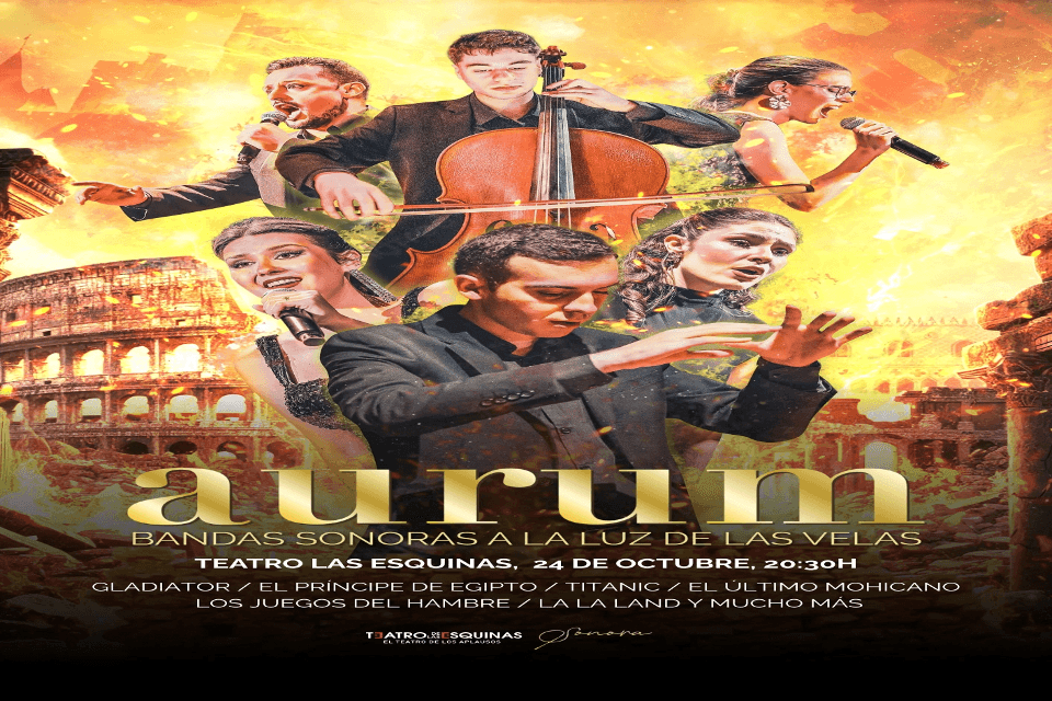 Cartel de Aurum. Bandas sonoras a la luz de las velas