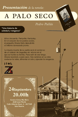 Cartel de A palo seco.Pedro Pallás.Zaraletras