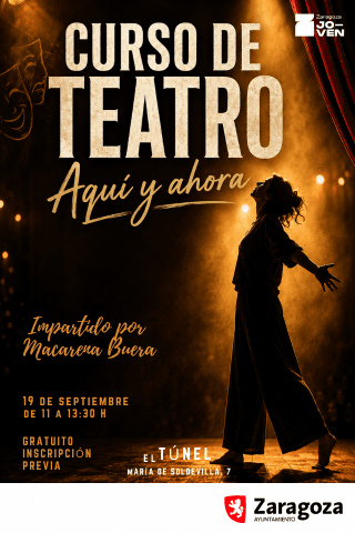 Cartel de Taller de teatro 'Aquí y ahora', con Macarena Buera
