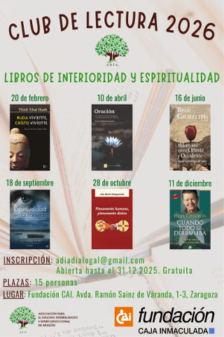 Cartel de Un Club de Lectura de libros de interioridad y espiritualidad.