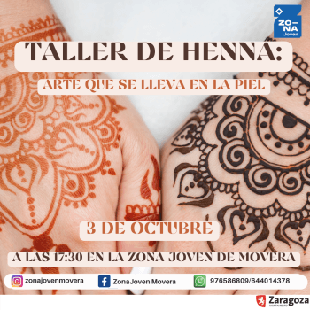 Cartel de Taller de henna: arte que se lleva en la piel