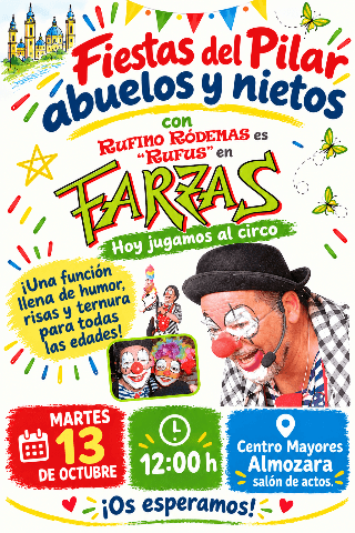 Cartel de " Farzas" Espectaculo de Humor y Magia con Rufino Rodenas