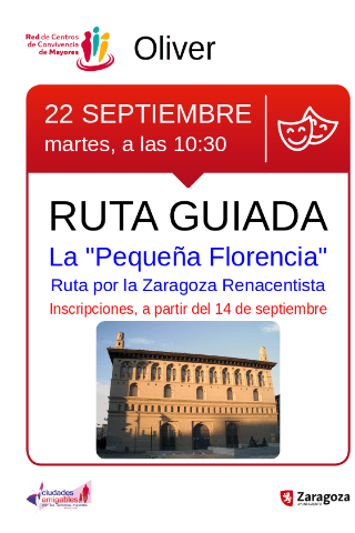 Cartel de La "Pequeña Florencia": Ruta por la Zaragoza Renacentista