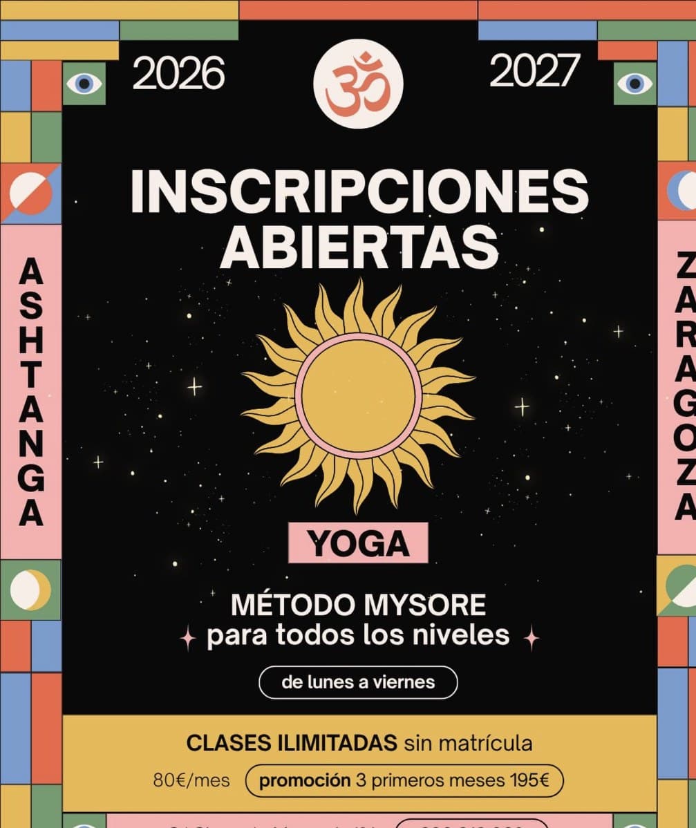 Cartel de Ashtanga yoga método Mysore