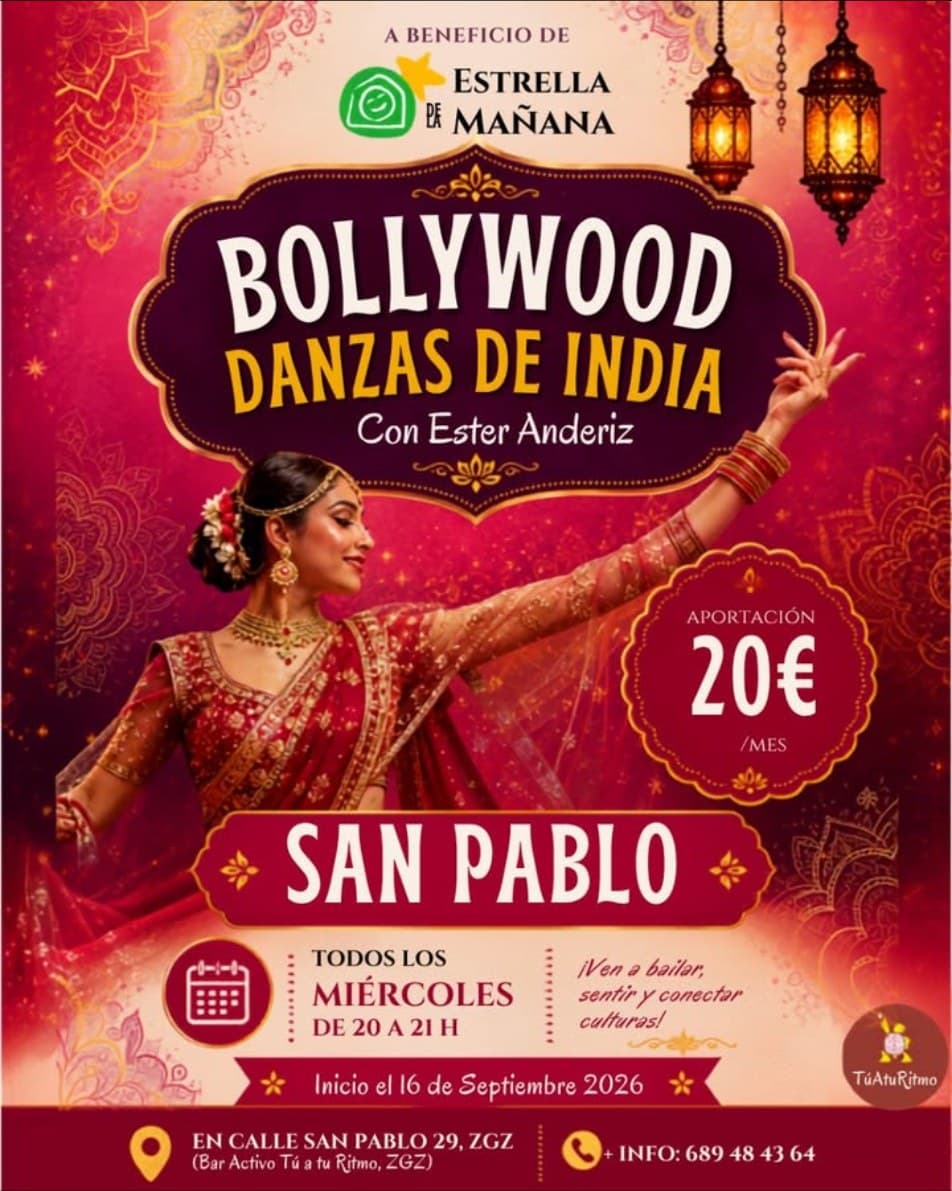 Cartel de Bollywood: danzas de India con Ester Anderiz
