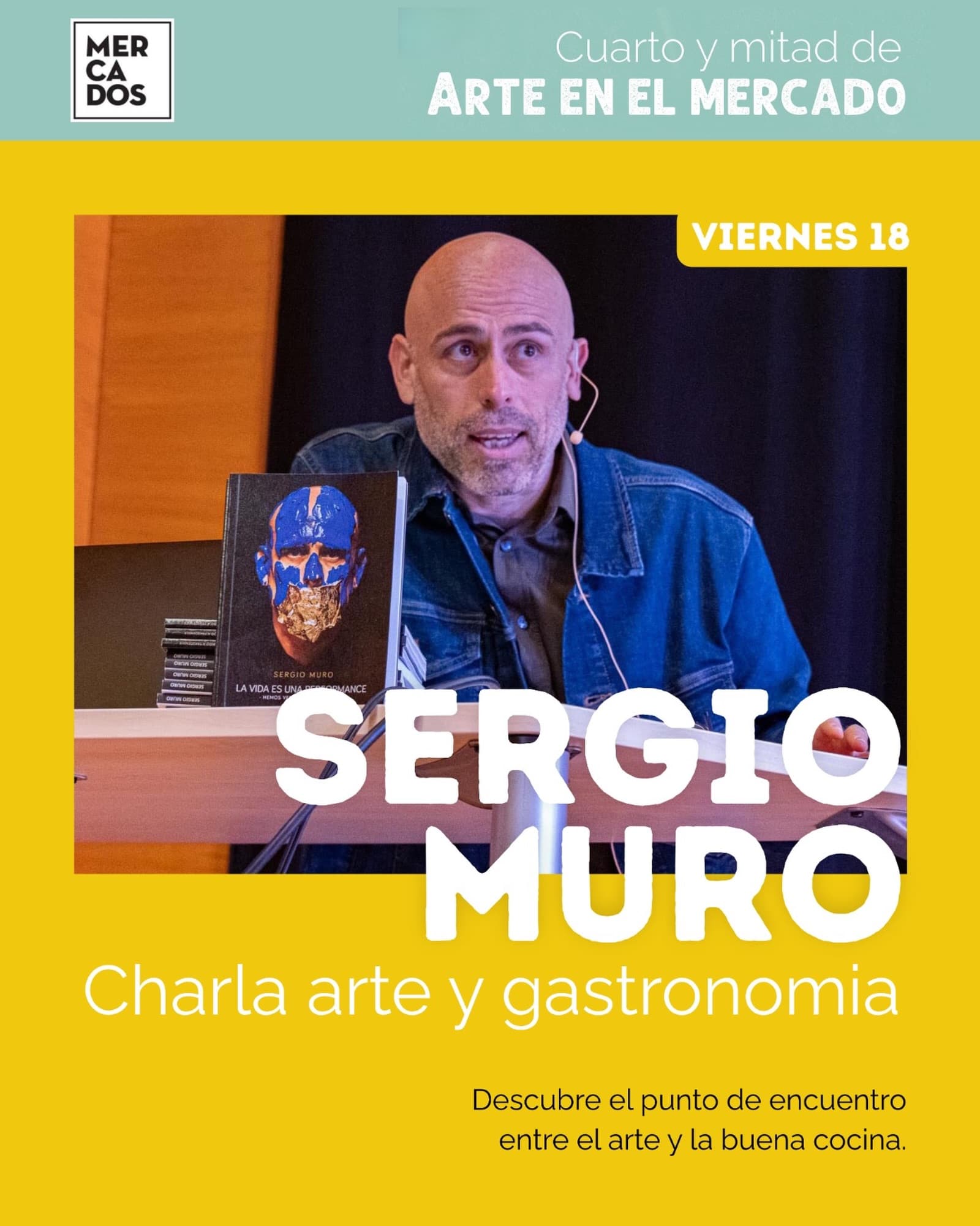 Cartel de Charla «Arte y gastronomía», por Sergio Muro