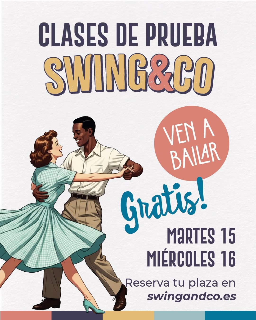 Cartel de Clases de prueba gratis de swing