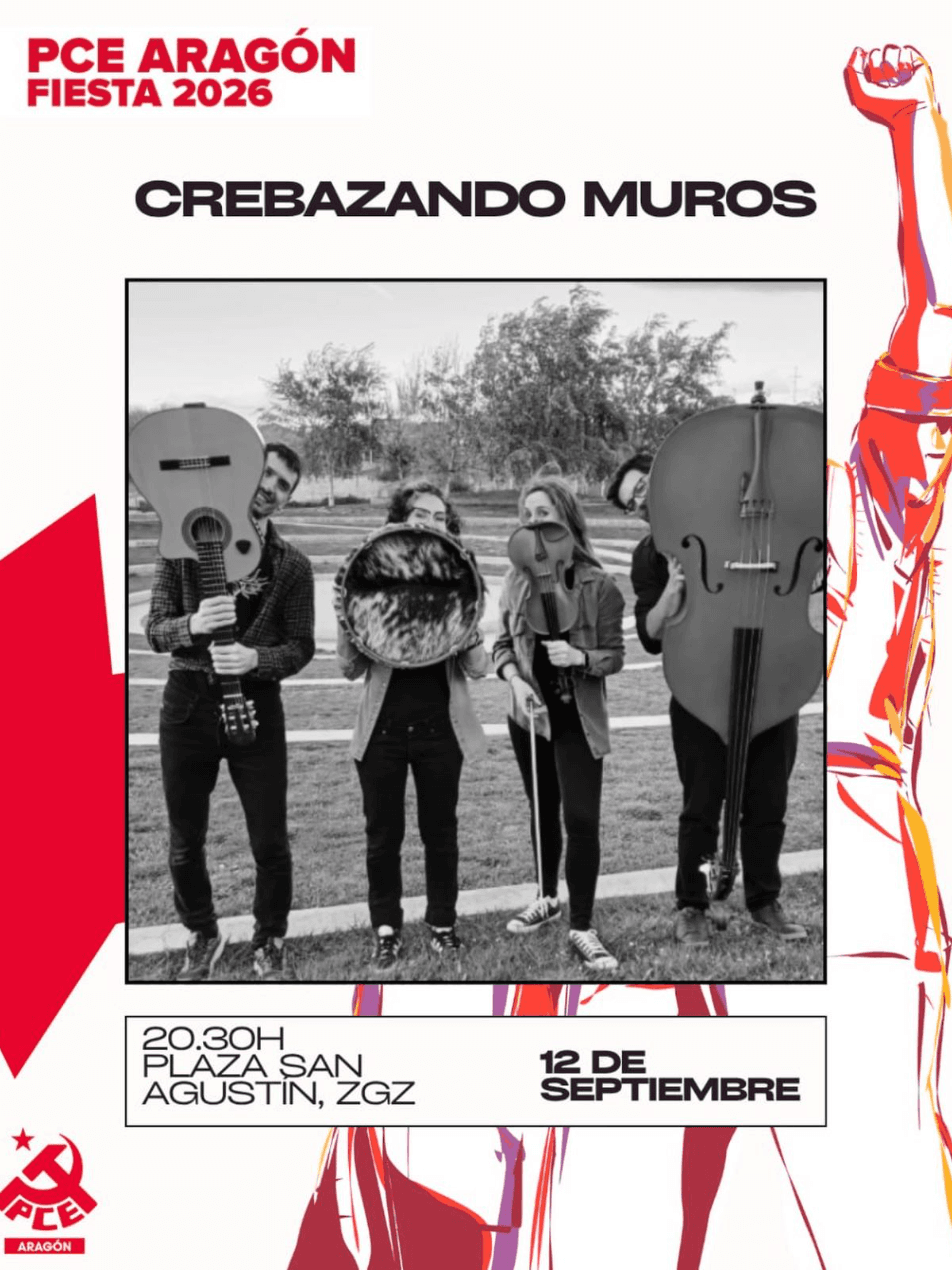 Cartel de Crebazando Muros: folk combativo en la Fiesta del PCE