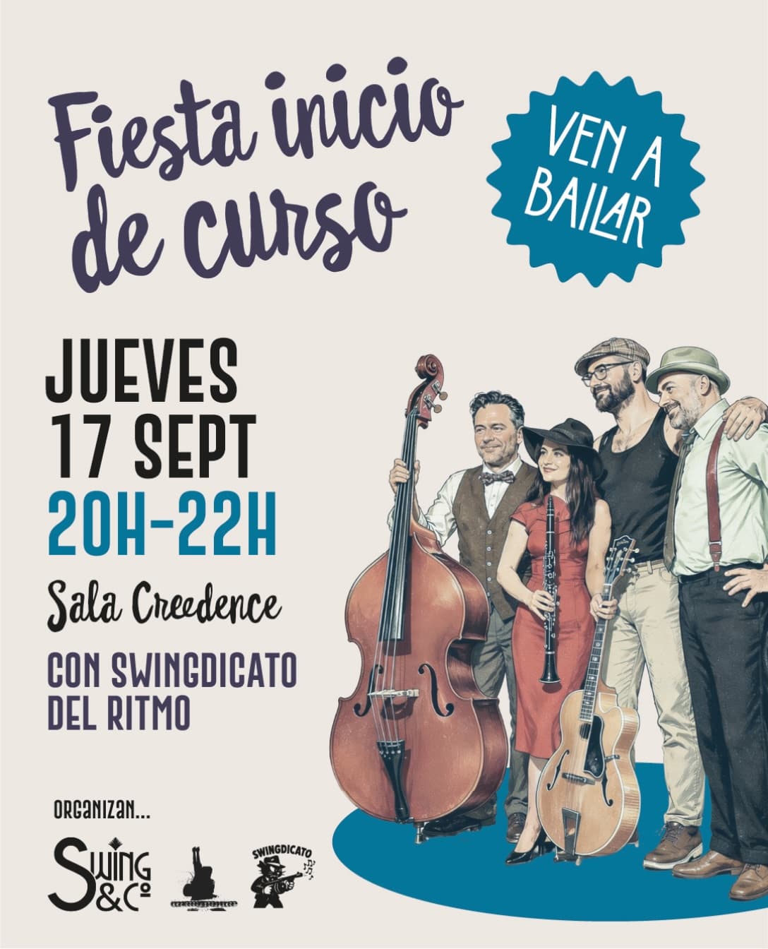 Cartel de Fiesta de inicio de curso de Swing&Co