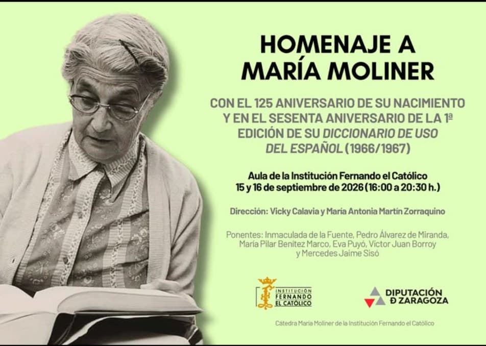 Cartel de Homenaje a María Moliner en el 125 aniversario de su nacimiento