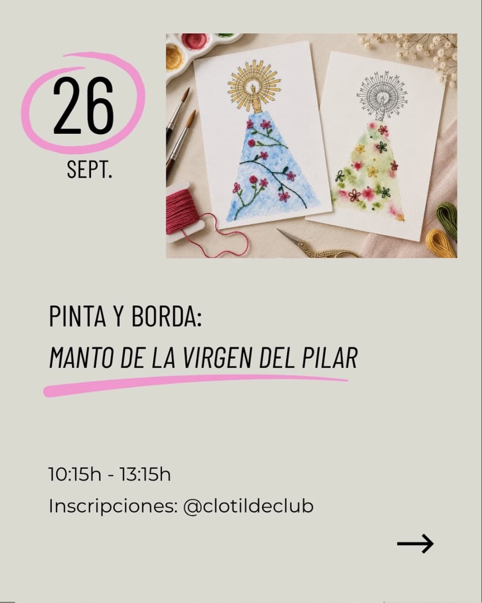 Cartel de Pinta y borda el manto de la Virgen del Pilar