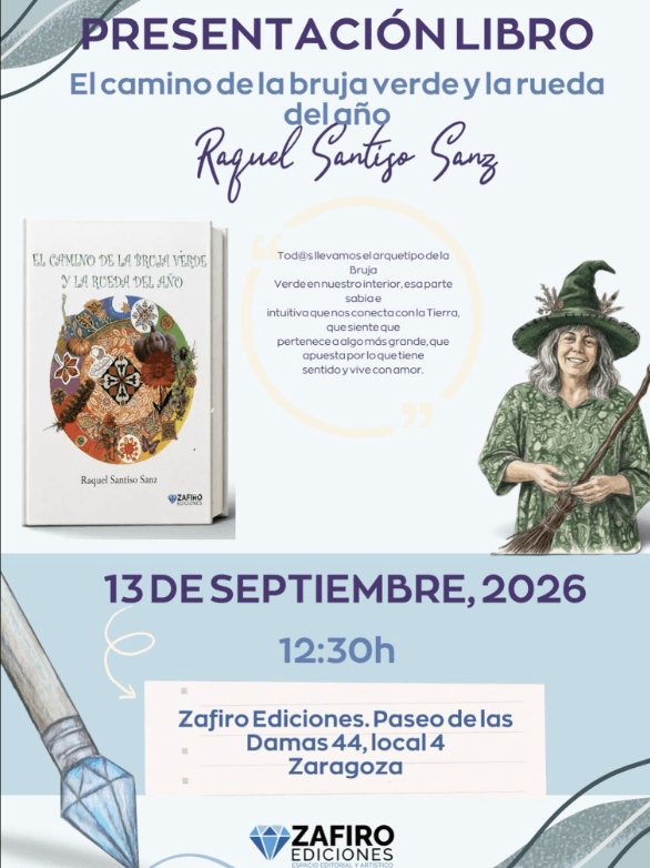 Cartel de Presentación de «El camino de la bruja verde y la rueda del año»
