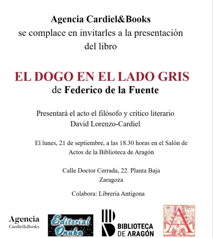 Cartel de Presentación de «El dogo en el lado gris», de Federico de la Fuente