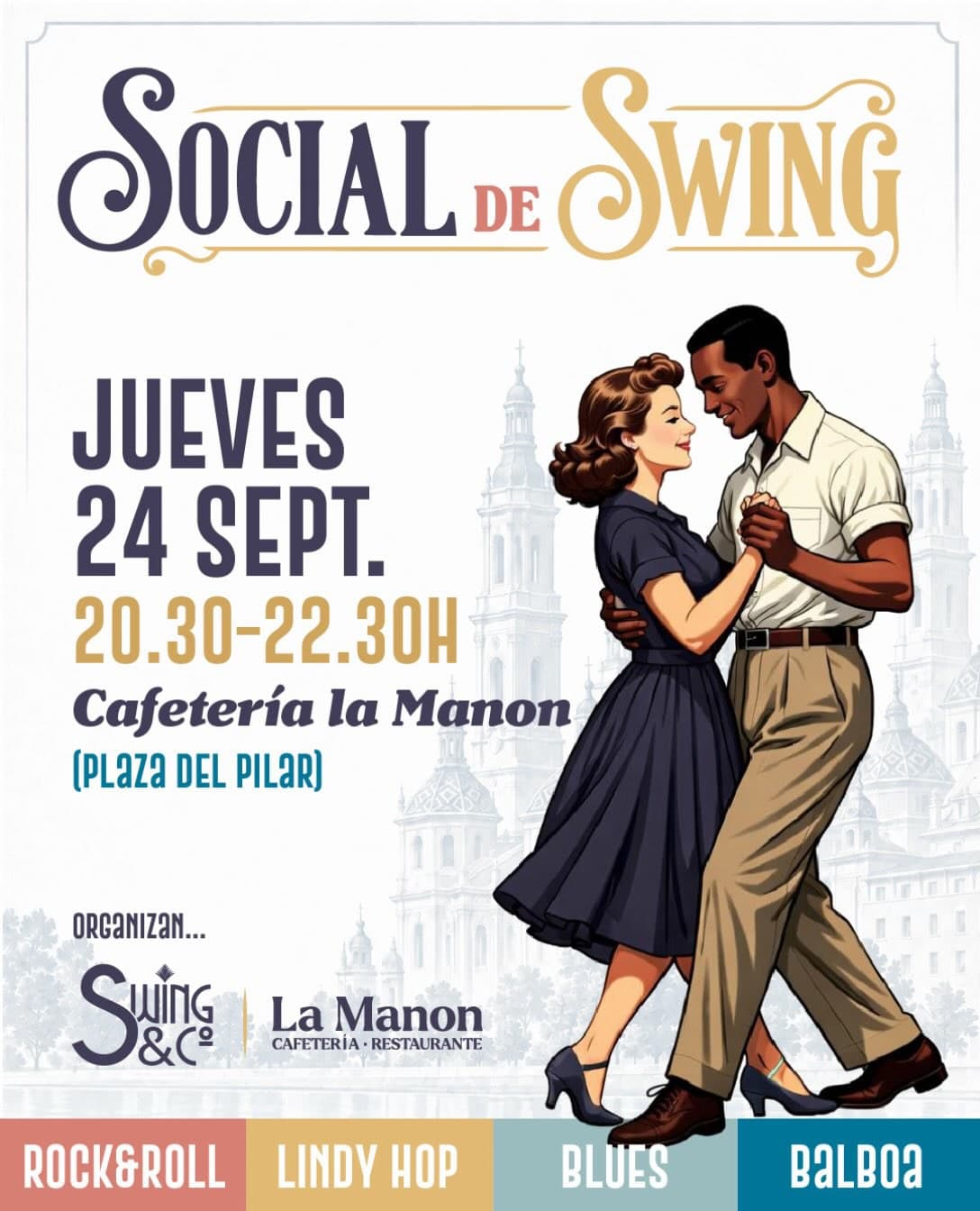 Cartel de Social de swing de Swing&Co en La Manon