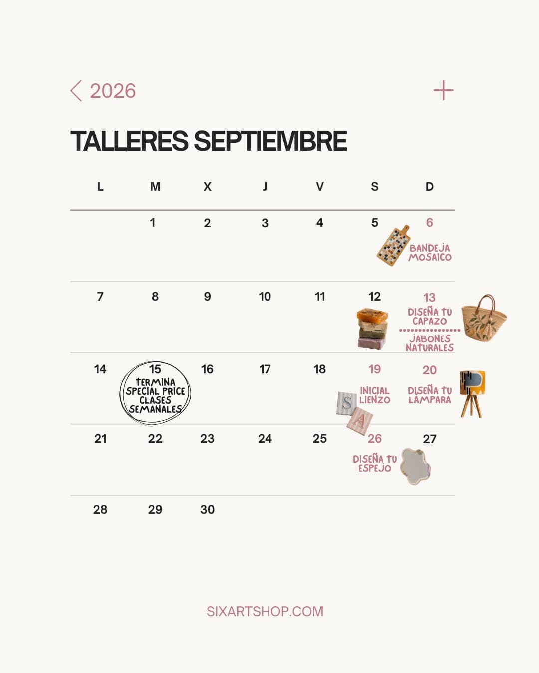 Cartel de Taller: cuadro con tu inicial