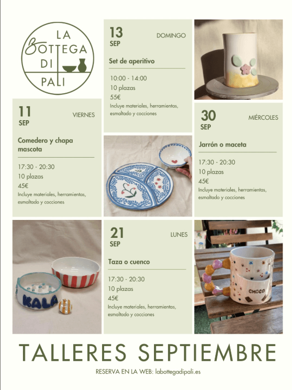 Cartel de Taller de cerámica: set de aperitivo