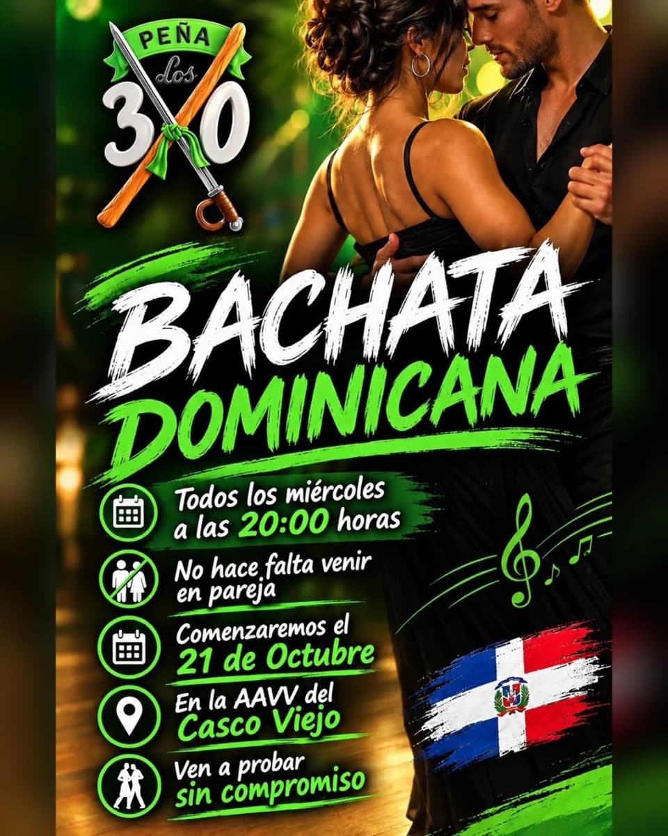 Cartel de Bachata dominicana con la Peña Los 30