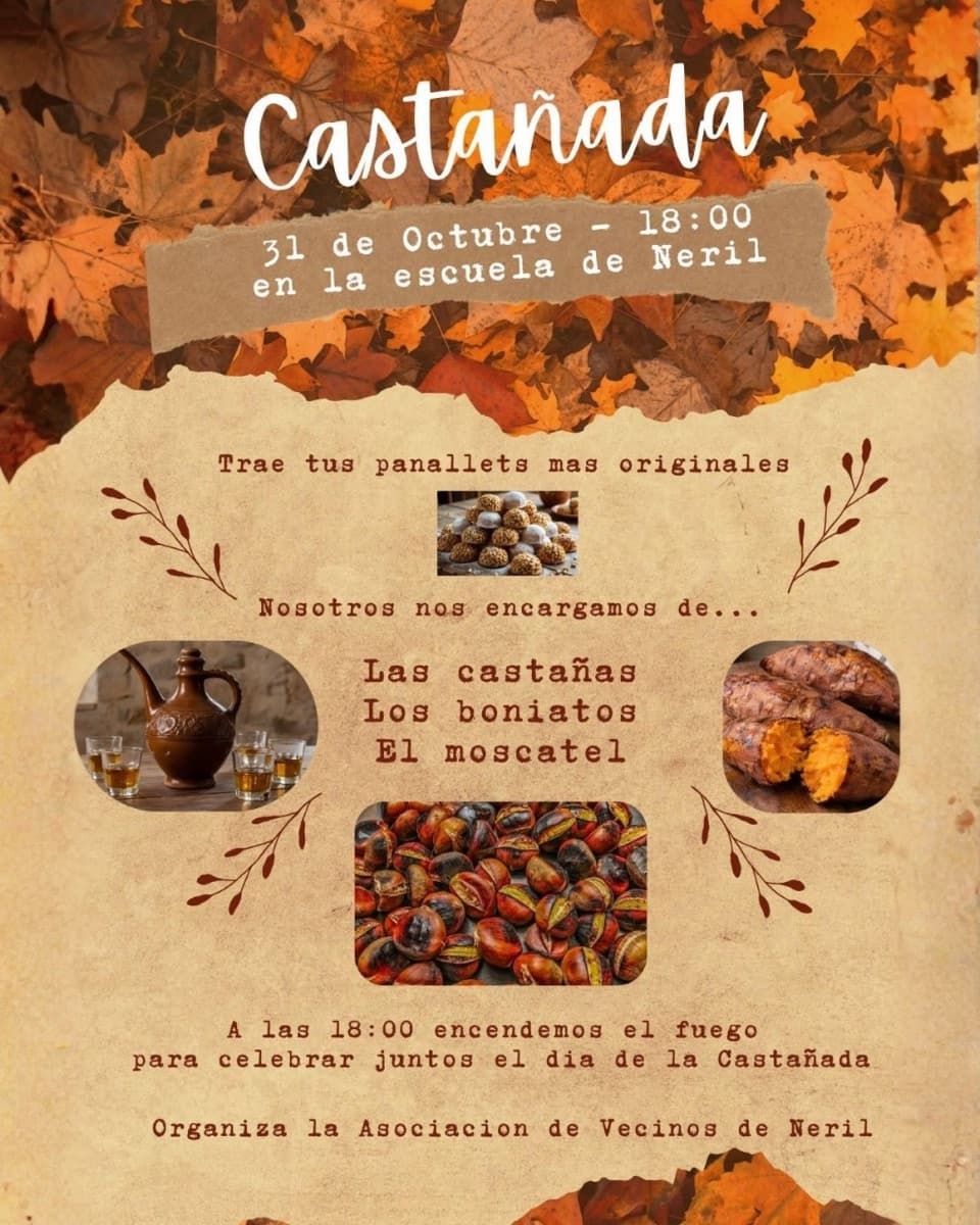 Cartel de Castañada en Neril