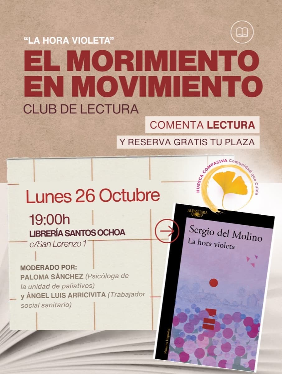Cartel de Club de lectura «El morimiento en movimiento»: «La hora violeta», de Sergio del Molino
