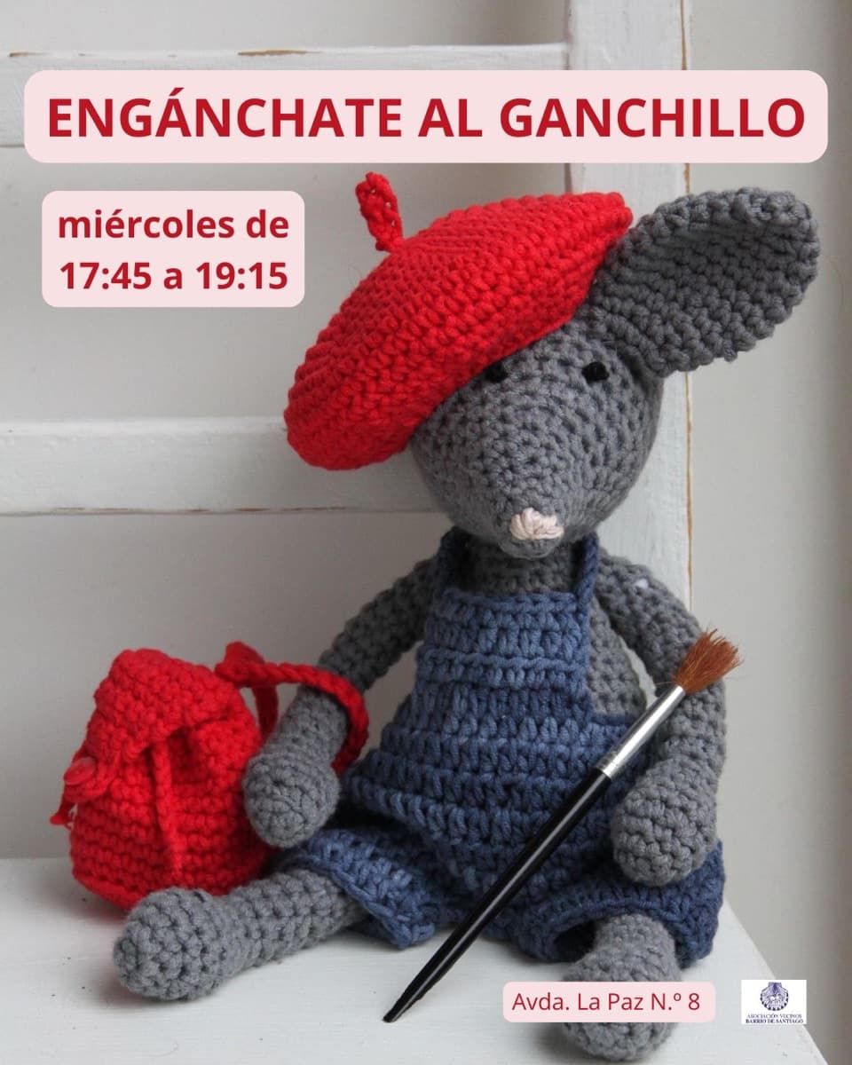 Cartel de Engánchate al ganchillo