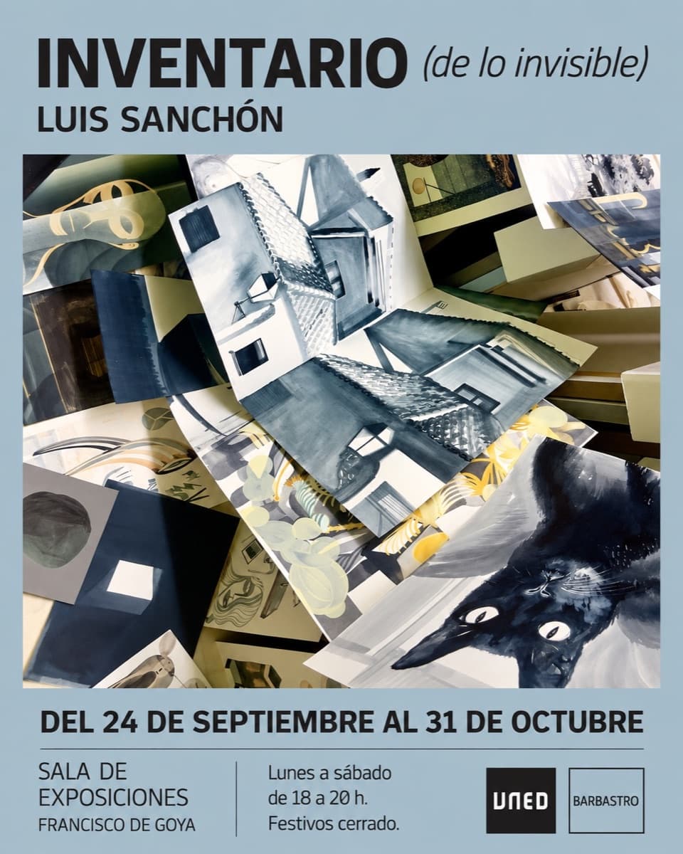 Cartel de Exposición «Inventario (de lo invisible)», de Luis Sanchón