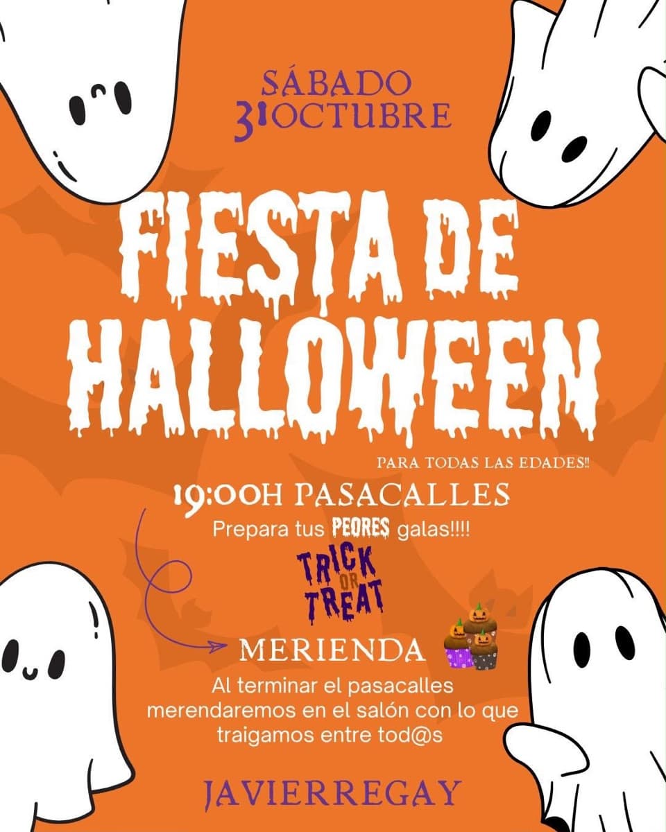 Cartel de Fiesta de Halloween en Javierregay