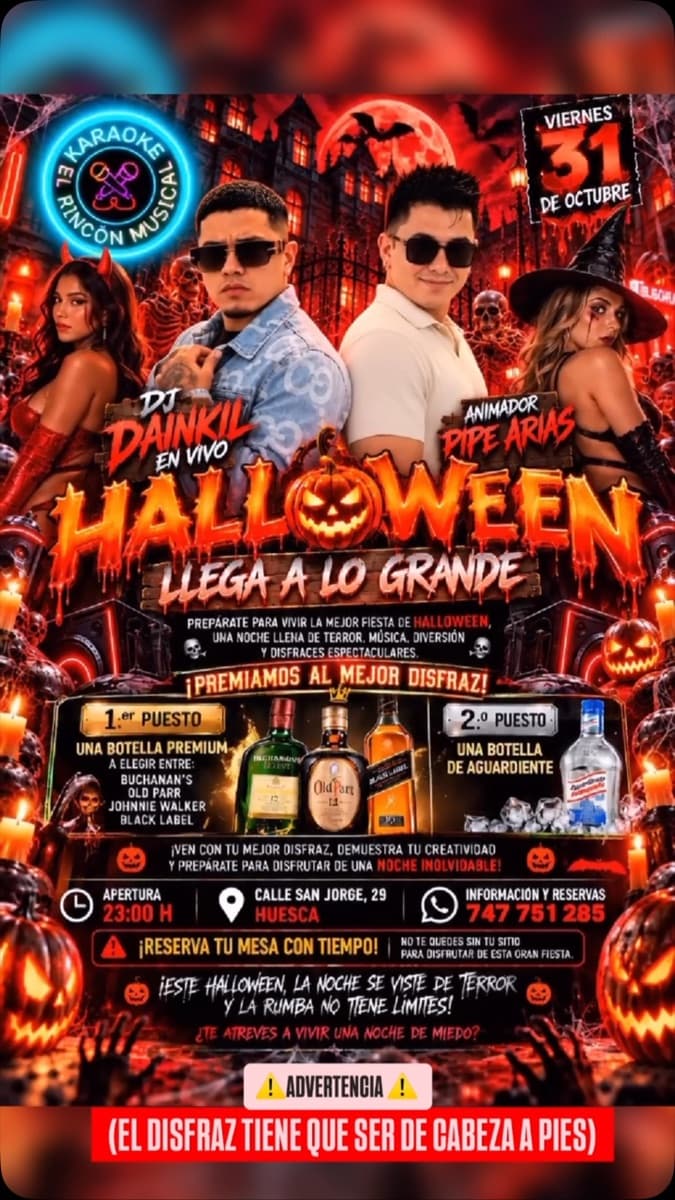 Cartel de Halloween en El Rincón Musical
