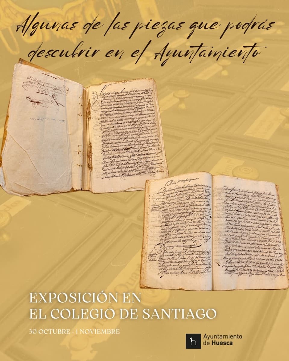 Cartel de Huesca Renacentista: exposición de piezas históricas en el Colegio de Santiago