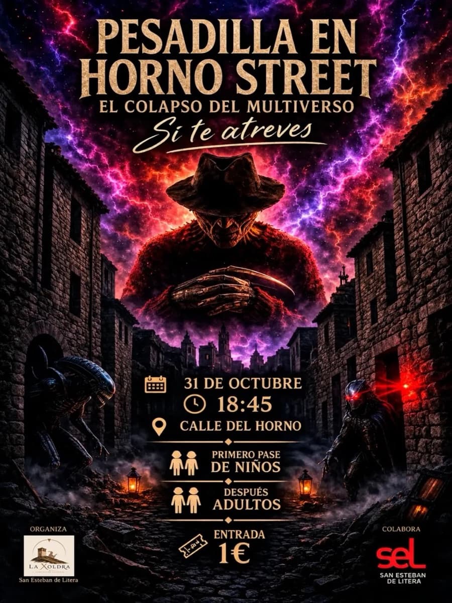 Cartel de «Pesadilla en Horno Street: el colapso del multiverso», Halloween en San Esteban de Litera