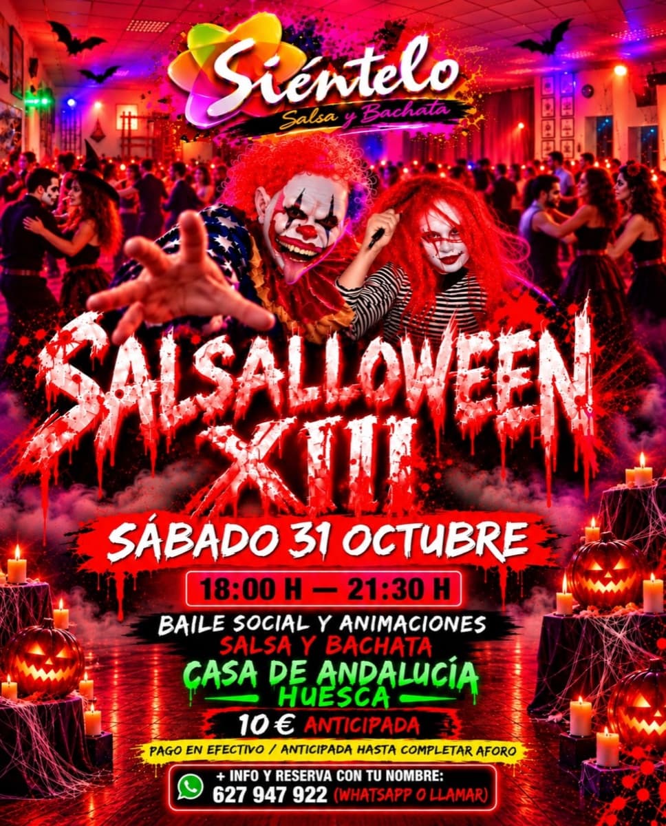 Cartel de Salsalloween XIII: baile social de salsa y bachata
