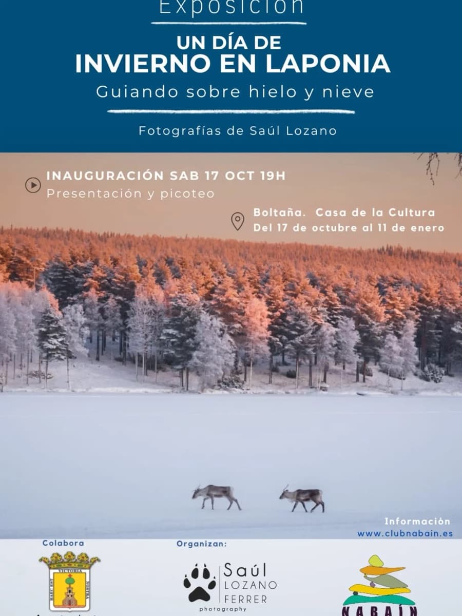 Cartel de Exposición «Un día de invierno en Laponia. Guiando sobre hielo y nieve»