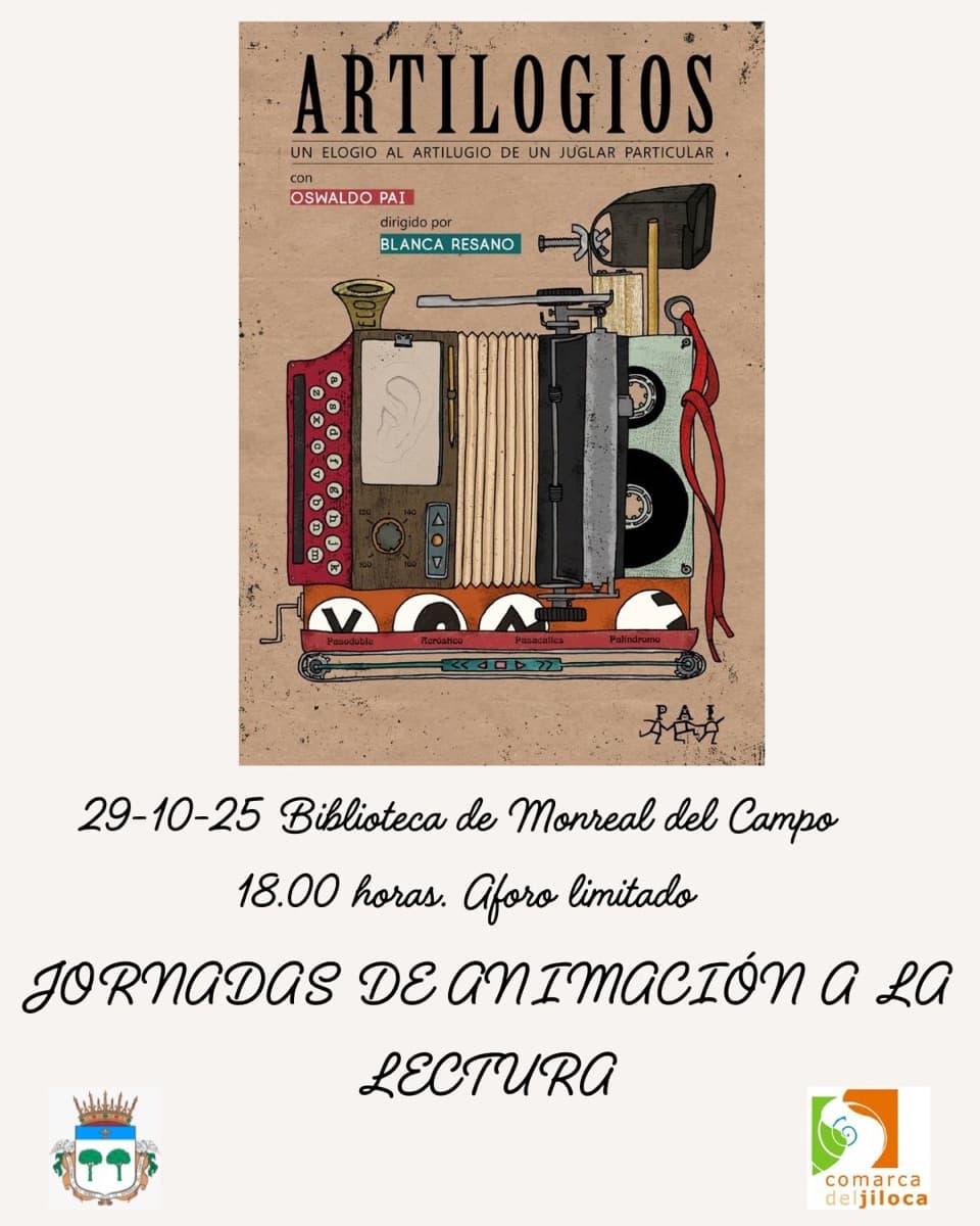 Cartel de «Artilogios», con Oswaldo Pai (Monreal del Campo)