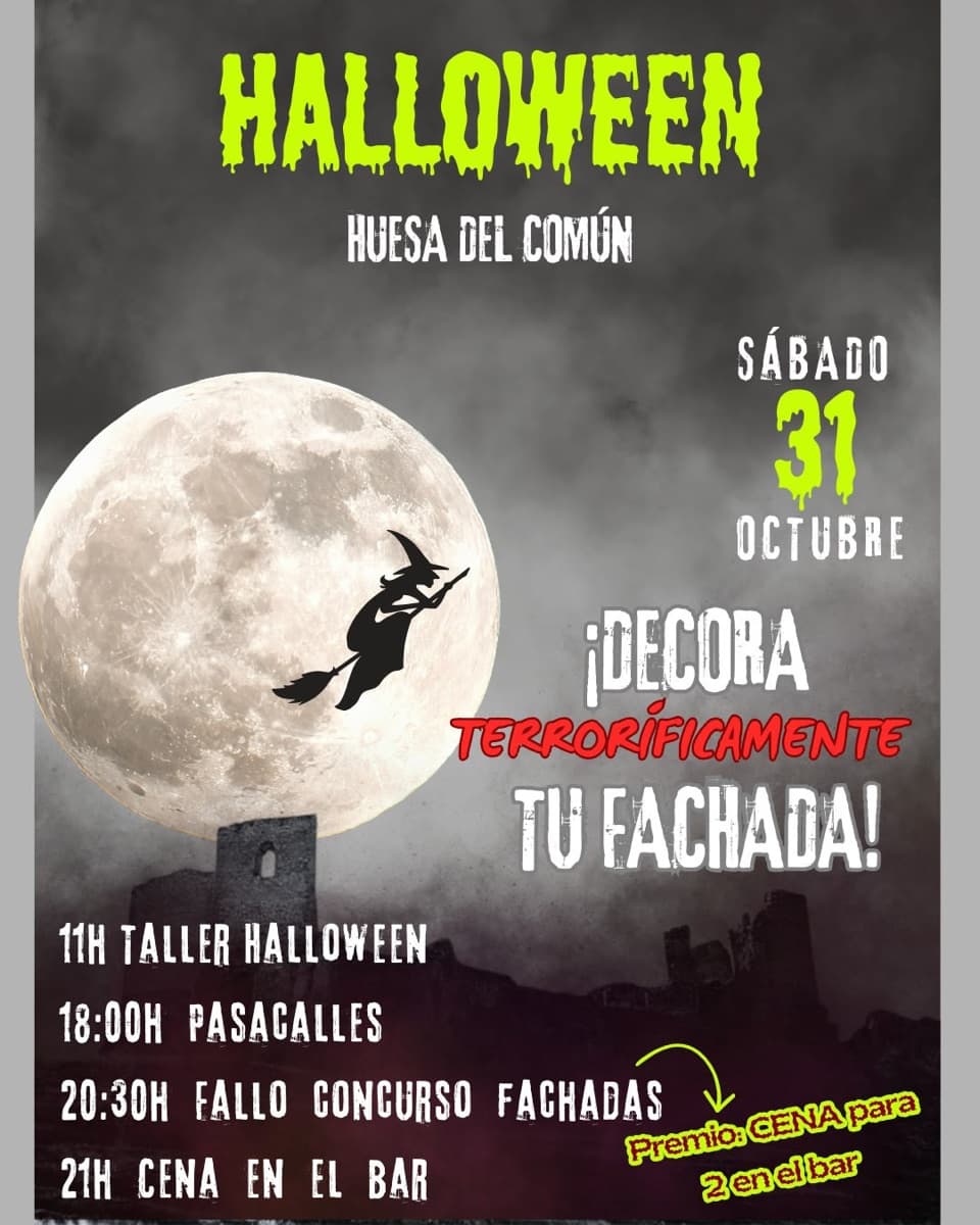 Cartel de Halloween en Huesa del Común