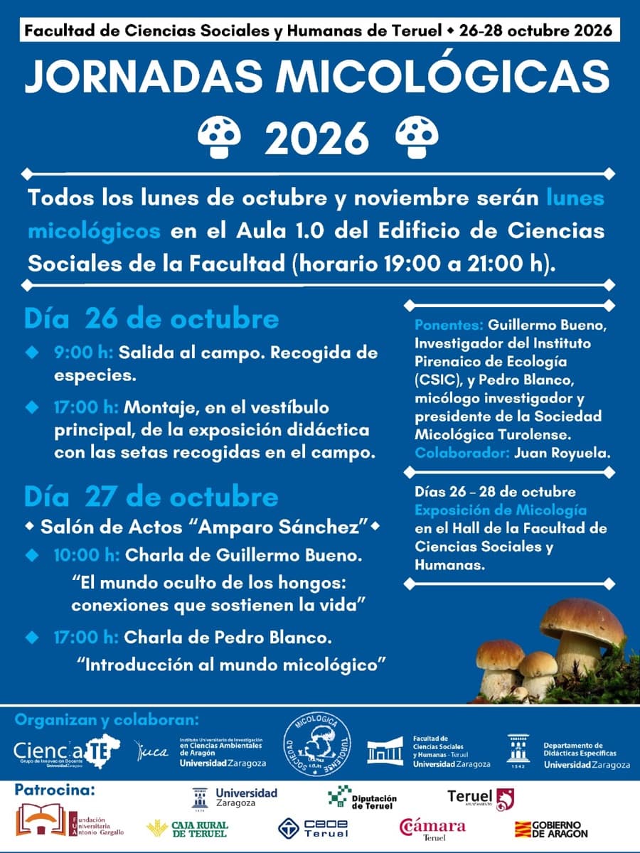 Cartel de Lunes micológicos en el Campus de Teruel