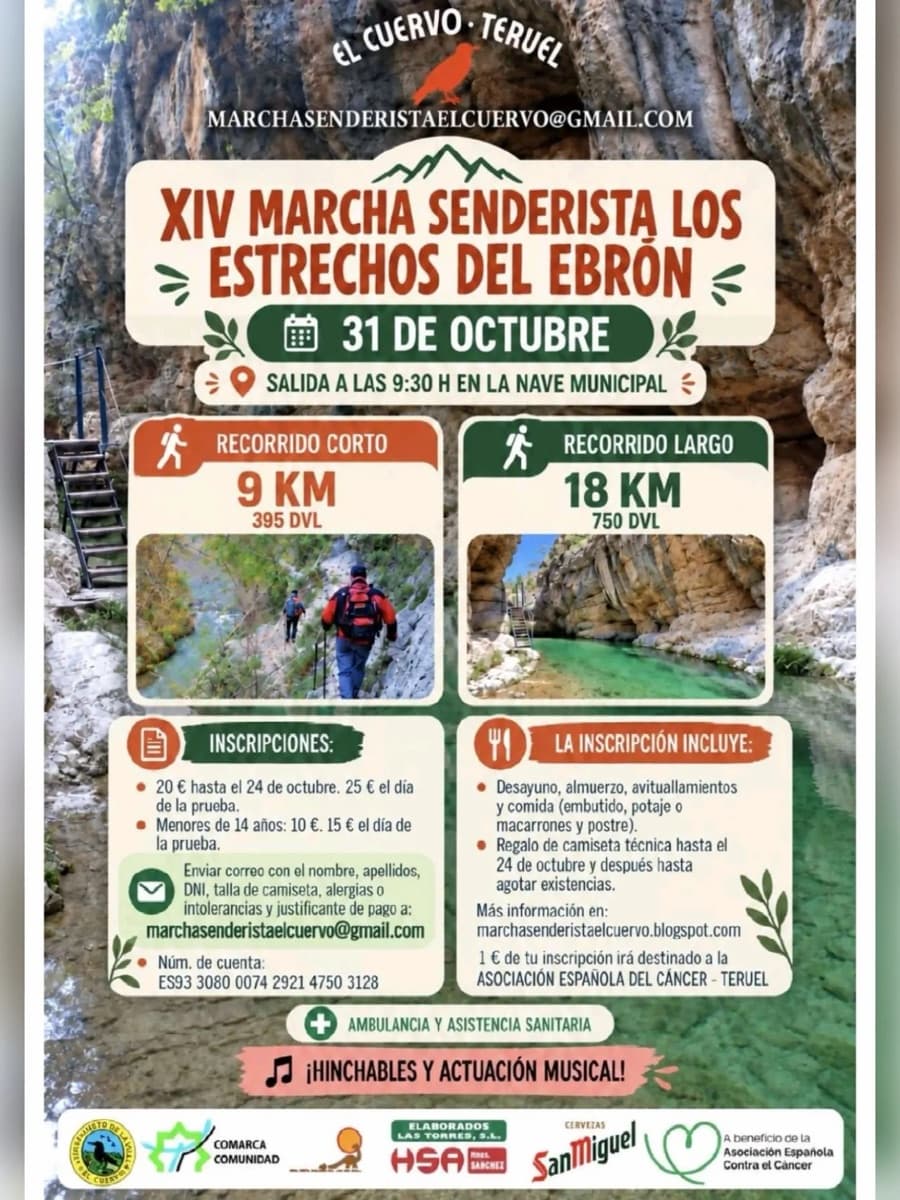 Cartel de XIV Marcha Senderista Los Estrechos del Ebrón