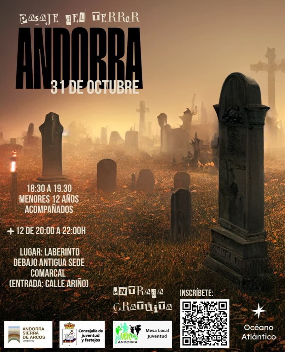Cartel de Pasaje del terror de Halloween en Andorra: «El cementerio de las almas perdidas»
