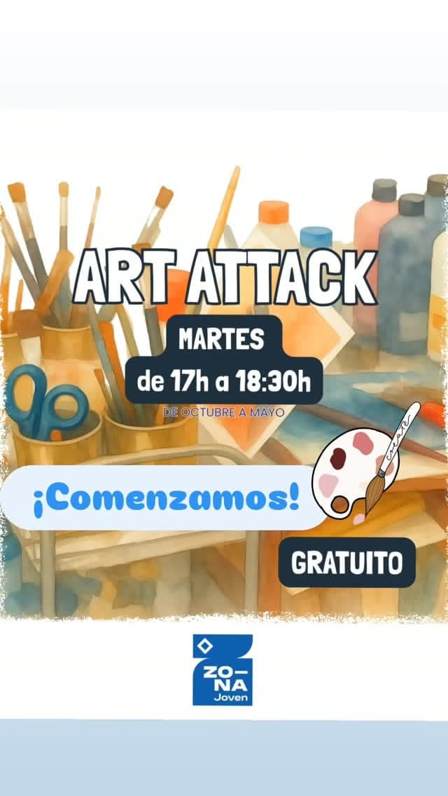 Cartel de Art Attack en la Zona Joven Almozara