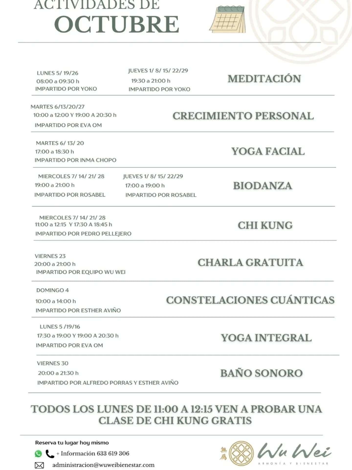 Cartel de Baño sonoro en Wu Wei