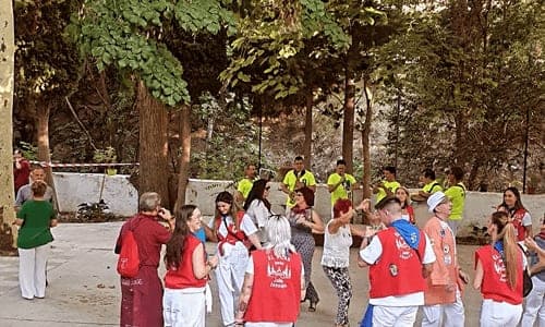 Cartel de Charanga de Interpeñas en el Centro de Mayores Laín Entralgo