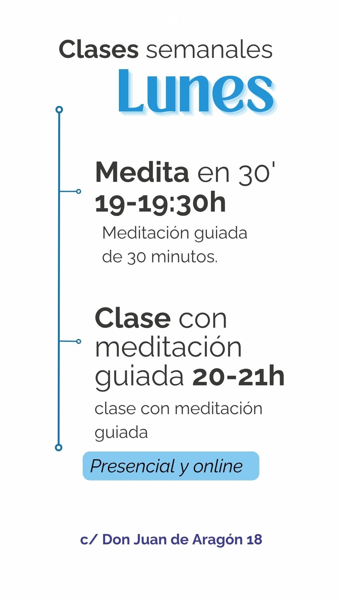 Cartel de Clase de meditación de los lunes en el Centro Kadampa